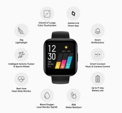 Realme Classic Watch 3.56 Cm 1.4 Inch Large Hd Display Full Screen Touch Continuous Heart Rate Monit
