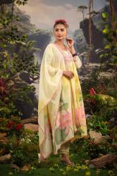 Premium Soft Mul Cotton Printed Anarkali Ghera Embroidered Dress For Women
