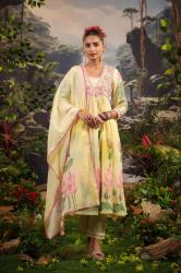 Premium Soft Mul Cotton Printed Anarkali Ghera Embroidered Dress For Women