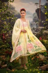 Premium Soft Mul Cotton Printed Anarkali Ghera Embroidered Dress For Women