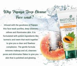 BIOTIQUE Papaya Deep Cleanse For Glowing Skin| All Skin Types| Men  Women Face Wash (200 Ml) Pack Of