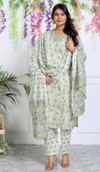Designer Cotton Dupatta Suit 