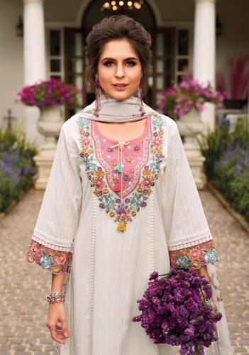 Embroidered dupatta suits for women